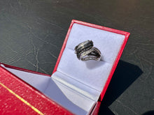 Load image into Gallery viewer, #661 - 1/2 Carat White &amp; Black Diamond Ring, .925 Size 6 1/4
