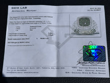 Load image into Gallery viewer, #866 - 925 Sterling Silver, Green Diamond Ring, Size 7
