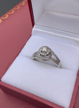 Load image into Gallery viewer, #431 - 10k White Gold, Diamond Halo Cluster Wedding Set
0.29 ctw | SZ 7
