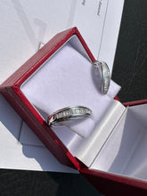 Load image into Gallery viewer, #671 - 3/4 Carat Diamond Baguette Clutch Back Earrings .925
