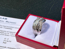 Load image into Gallery viewer, #658 - .73 Carat Diamond Custom Wave Ring, Sterling Size 7 1/2

