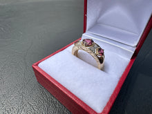 Load image into Gallery viewer, #690 - 14kt Yellow Gold, Garnet / Diamond Custom Ring, Size 7
