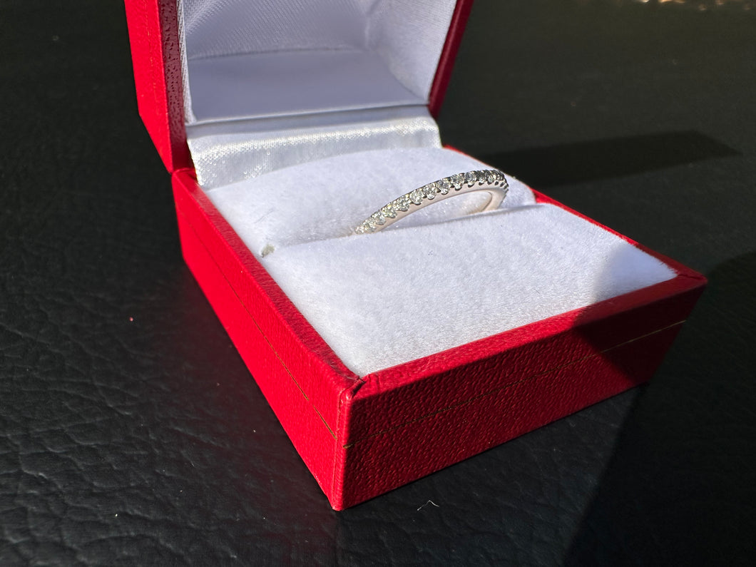 #753 - 1/4ct Natural Diamond, 14kt White Gold Band, Size 6 1/4