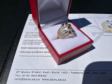 Load image into Gallery viewer, #846 - 14kt Yellow Gold, Sapphire &amp; Diamond Custom Ring SZ 6
