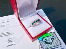 Load image into Gallery viewer, #609 - 14kt White Gold, Sapphire &amp; Diamond Band, Size 7
