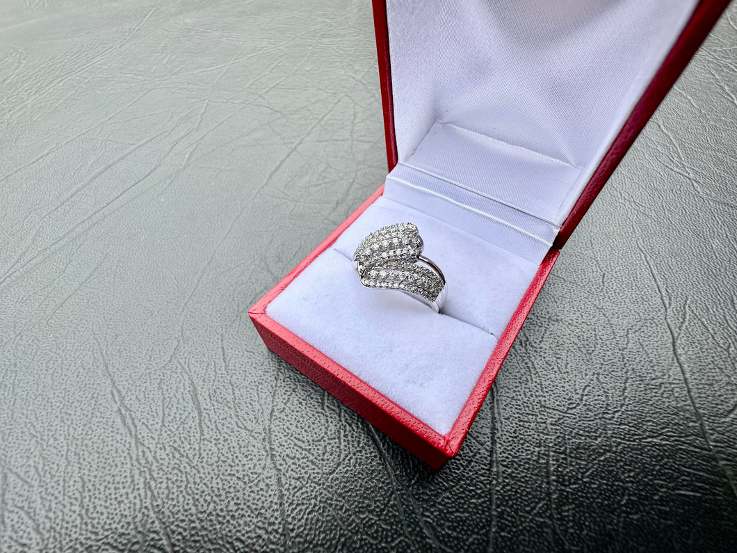 #616 - 14kt White Gold, 1/2 Carat Diamond Cluster Ring, Size 7