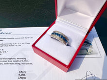 Load image into Gallery viewer, #609 - 14kt White Gold, Sapphire &amp; Diamond Band, Size 7

