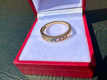 Load image into Gallery viewer, #706 - 14kt Yellow Gold, Sapphire Rainbow Band, Size 7
