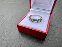 Load image into Gallery viewer, #695 - 14kt Yellow &amp; White Gold Emerald &amp; Diamond Ring, Size 7
