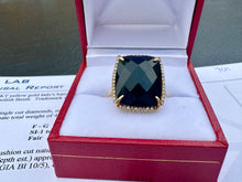 Load image into Gallery viewer, #701 - 14kt Yellow Gold, EFFY Onyx &amp; Diamond Ring Size 7 1/4
