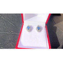 Load image into Gallery viewer, #377 - Sapphire &amp; Diamond, 14kt White Gold Earring &amp; Pendant Necklace Set
