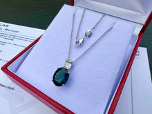 Load image into Gallery viewer, #646 - 14kt White Gold EFFY Topaz &amp; Diamond Pendant + 18” Chain

