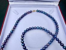 Load image into Gallery viewer, #599 - Black Chinese Fresh Water Pearls, 14k Clasp, 42” Length
