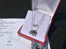 Load image into Gallery viewer, #660 - Blue Diamond Elephant Pendant &amp; 18” Sterling Chain
