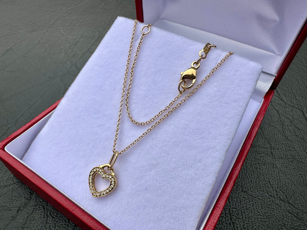 #677 - 14k Necklace & 18k Tiffany & Co Heart Pendant, 18”