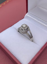 Load image into Gallery viewer, #431 - 10k White Gold, Diamond Halo Cluster Wedding Set
0.29 ctw | SZ 7
