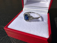 Load image into Gallery viewer, #586 - 10kt White Gold, Sapphire &amp; Diamond Custom Ring, Size 6
