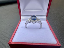 Load image into Gallery viewer, #586 - 10kt White Gold, Sapphire &amp; Diamond Custom Ring, Size 6
