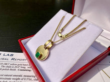 Load image into Gallery viewer, #715 - 10-18k 20” Chain &amp; .57ct Emerald Pendant.
