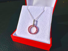 Load image into Gallery viewer, #733 - 18” 14kt White &amp; Yellow Gold, Sapphire &amp; Diamond Necklace &amp; Pendant
