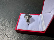 Load image into Gallery viewer, #661 - 1/2 Carat White &amp; Black Diamond Ring, .925 Size 6 1/4

