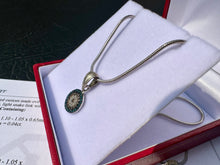Load image into Gallery viewer, #672 - Blue, White &amp; Brown Diamond Evil Eye Pendant &amp; 20” Necklace
