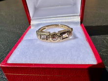 Load image into Gallery viewer, #707 - 14kt Yellow Gold, Brown Diamond &amp; Quartz Custom Band, Size 6
