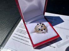 Load image into Gallery viewer, #846 - 14kt Yellow Gold, Sapphire &amp; Diamond Custom Ring SZ 6
