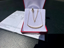 Load image into Gallery viewer, #849 - 14kt Yellow Gold, .35ct Diamond Crescent Moon Pendant 15-17” Necklace
