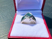 Load image into Gallery viewer, #680 - 18kt White Gold, Blue &amp; White 1.51ct Diamond Ring, Size 7
