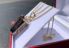 Load image into Gallery viewer, #306 - 10kt Yellow Gold, 30ct Smokey Quartz Pendant. 1.5” Length w/ 18” 10k Necklace
