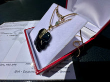 Load image into Gallery viewer, #785 - 10-14k Yellow Gold, Black Onyx Elephant Pendant &amp; 22” Chain
