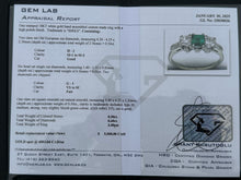 Load image into Gallery viewer, #575 - 18kt White Gold, Birks Emerald &amp; Diamond Ring, Size 7 3/4
