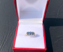 Load image into Gallery viewer, #544 - 14kt Gold, Natural Sapphire &amp; Diamond Ring, Size 6 3/4
