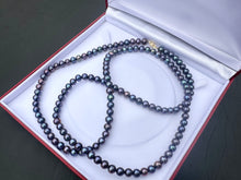 Load image into Gallery viewer, #599 - Black Chinese Fresh Water Pearls, 14k Clasp, 42” Length

