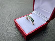 Load image into Gallery viewer, #695 - 14kt Yellow &amp; White Gold Emerald &amp; Diamond Ring, Size 7
