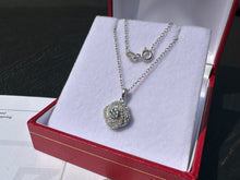 Load image into Gallery viewer, #662 - White &amp; Brown Diamond Floral Pendant &amp; 18” Sterling Rolo Chain
