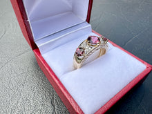 Load image into Gallery viewer, #690 - 14kt Yellow Gold, Garnet / Diamond Custom Ring, Size 7
