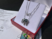 Load image into Gallery viewer, #660 - Blue Diamond Elephant Pendant &amp; 18” Sterling Chain
