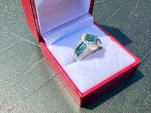 Load image into Gallery viewer, #680 - 18kt White Gold, Blue &amp; White 1.51ct Diamond Ring, Size 7
