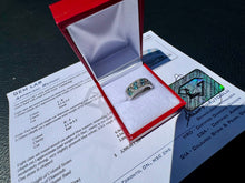 Load image into Gallery viewer, #889 - 14kt White Gold, Topaz &amp; Diamond Band Size 6 1/4
