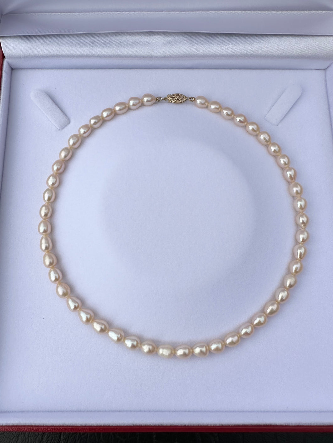 #418 - 14k Yellow Gold, Chinese Freshwater Pearl Necklace, 16” Length