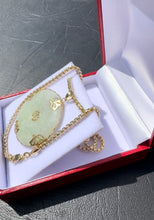 Load image into Gallery viewer, #309 - 14kt Yellow Good, 20ct Jadeite, Goodluck &amp; Fortune Pendant, 1.5” w/ 18” 10k Necklace

