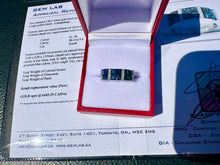 Load image into Gallery viewer, #814/857 - Sapphire, Diamond &amp; 14kt White Gold Band, Size 7
