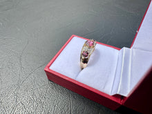 Load image into Gallery viewer, #690 - 14kt Yellow Gold, Garnet / Diamond Custom Ring, Size 7
