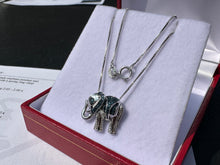 Load image into Gallery viewer, #660 - Blue Diamond Elephant Pendant &amp; 18” Sterling Chain
