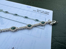 Load image into Gallery viewer, #666 - .32ct Blue Diamond, 8” Sterling Bracelet w/ Appraisal
