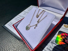 Load image into Gallery viewer, #642 - 14kt Yellow Gold Lock &amp; Key Diamond Pendant Necklace 16-18”
