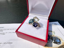 Load image into Gallery viewer, #634 - 14kt Yellow Gold, EFFY Topaz, Iolite, Peridot &amp; Diamond Ring Size 6
