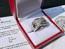 Load image into Gallery viewer, #658 - .73 Carat Diamond Custom Wave Ring, Sterling Size 7 1/2
